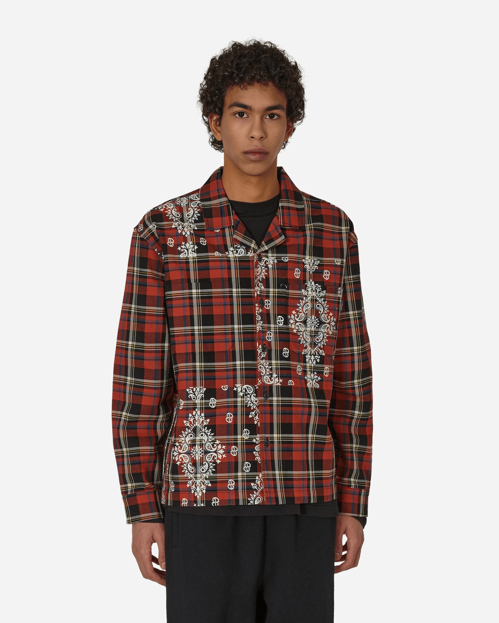 Awake NY Paisley Printed Flannel Shirt Black Multi Shirts Longsleeve Shirt AWK-FW23-TP001  BLACK MULTI