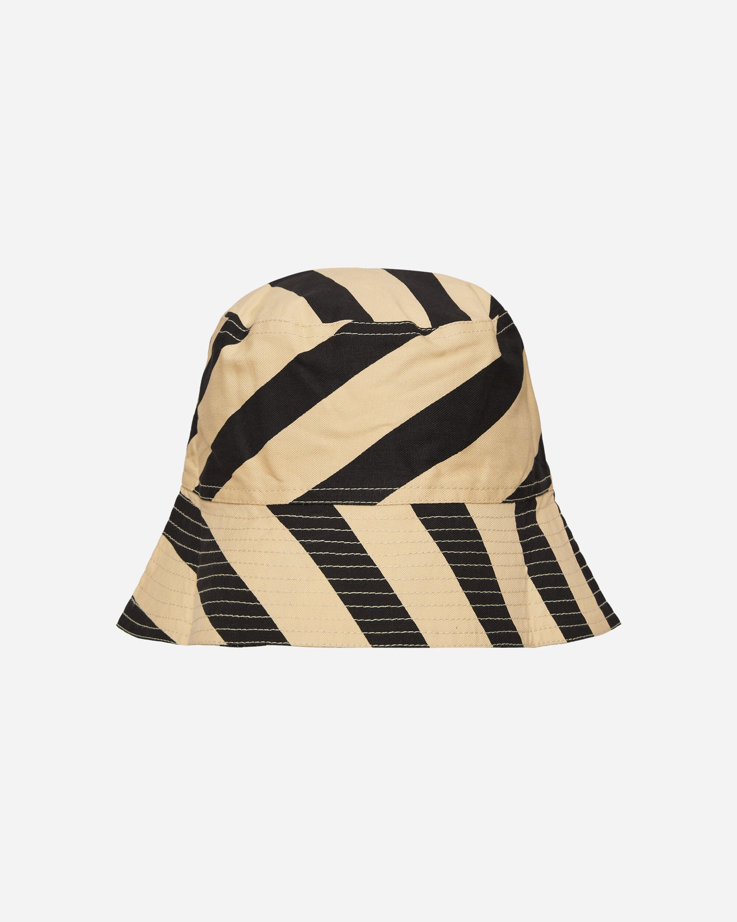 Bode Domino Stripe Bucket Hat Ecru/Black Hats Bucket MRS24AC033 1