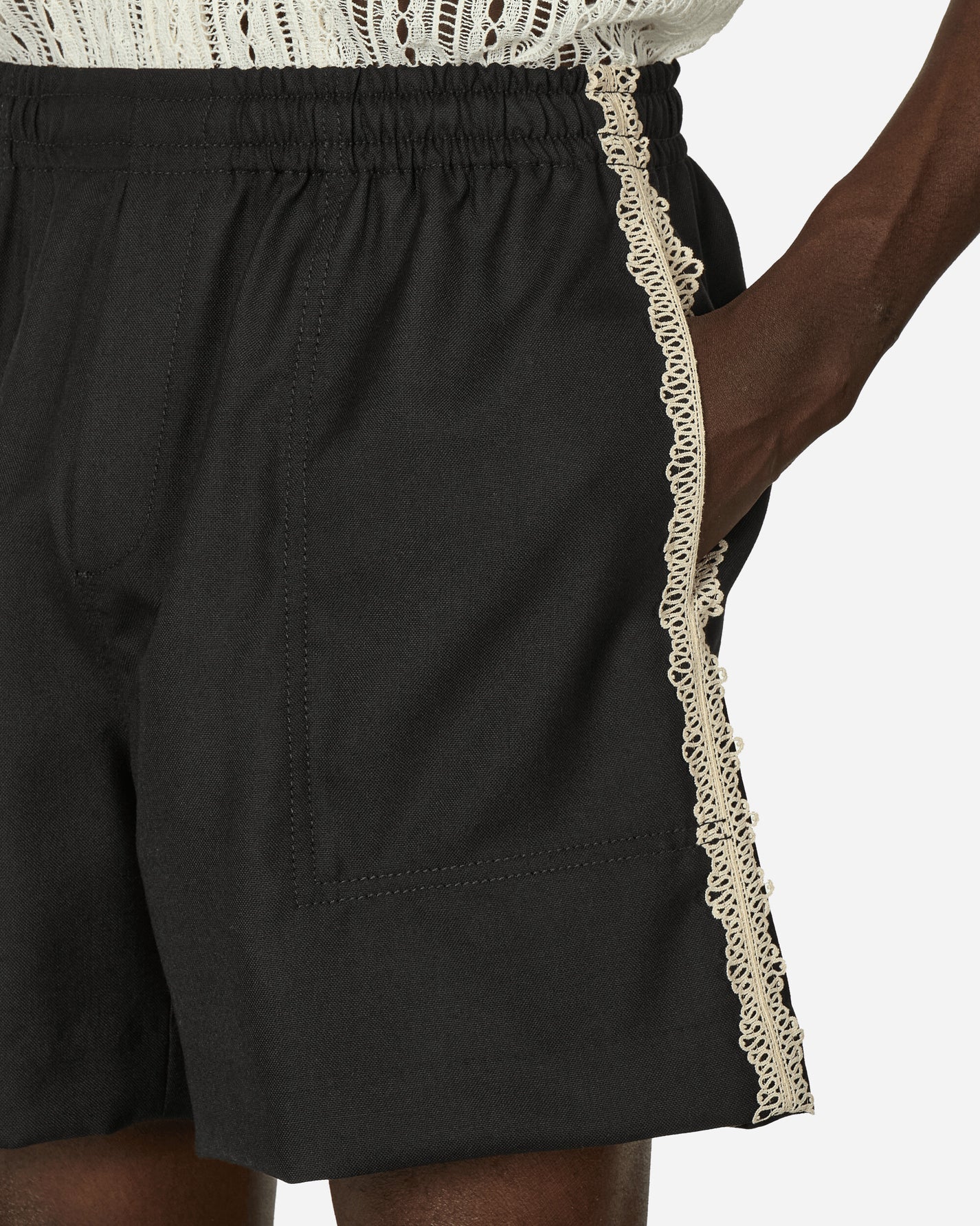 Bode Lacework Shorts Black Shorts Short MRS24BT014 1