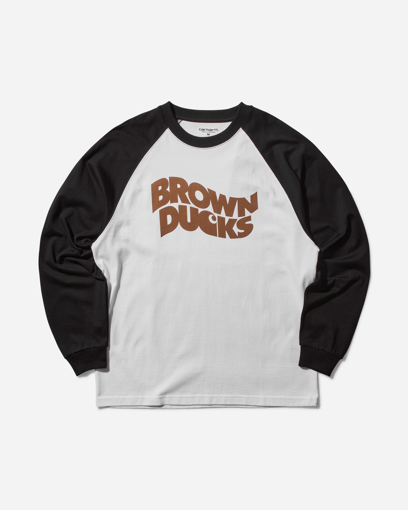 Carhartt WIP LS Brown Ducks Baseball T-S White/Black T-Shirts Longsleeve I033977 00AXX