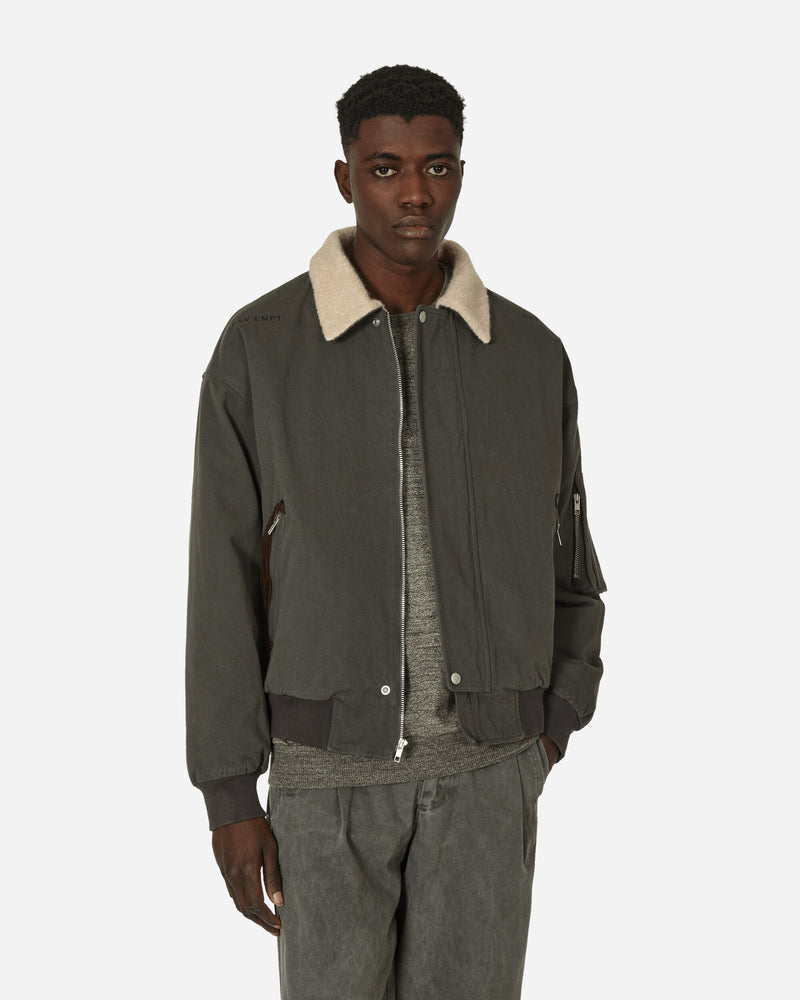 Wool Boa Inner Zip Jacket Charcoal