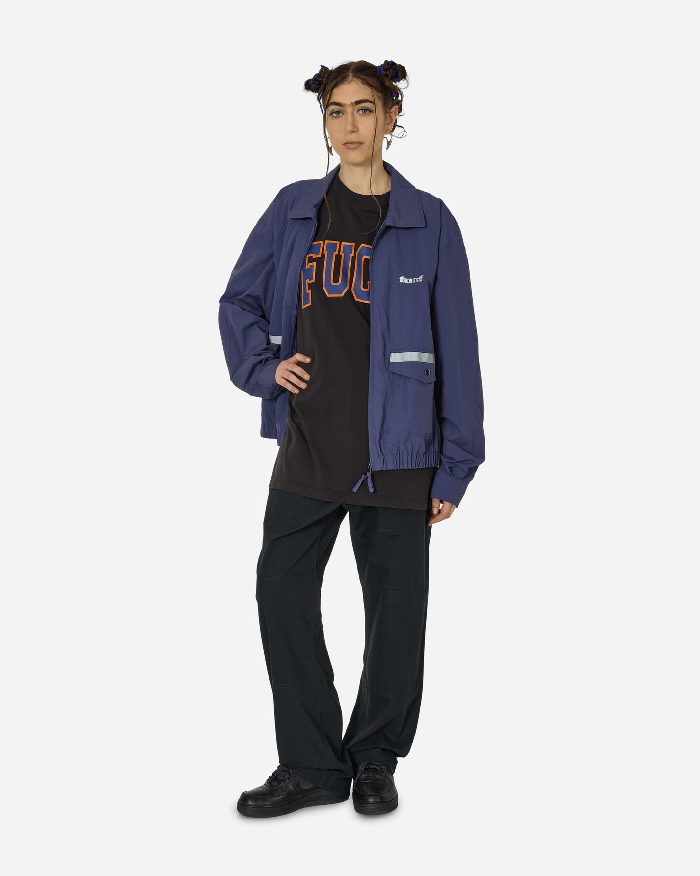 FUCT 3M Stripes Bomber Patriot Blue Coats and Jackets Bomber Jackets TBMW025FA10 BLU0021