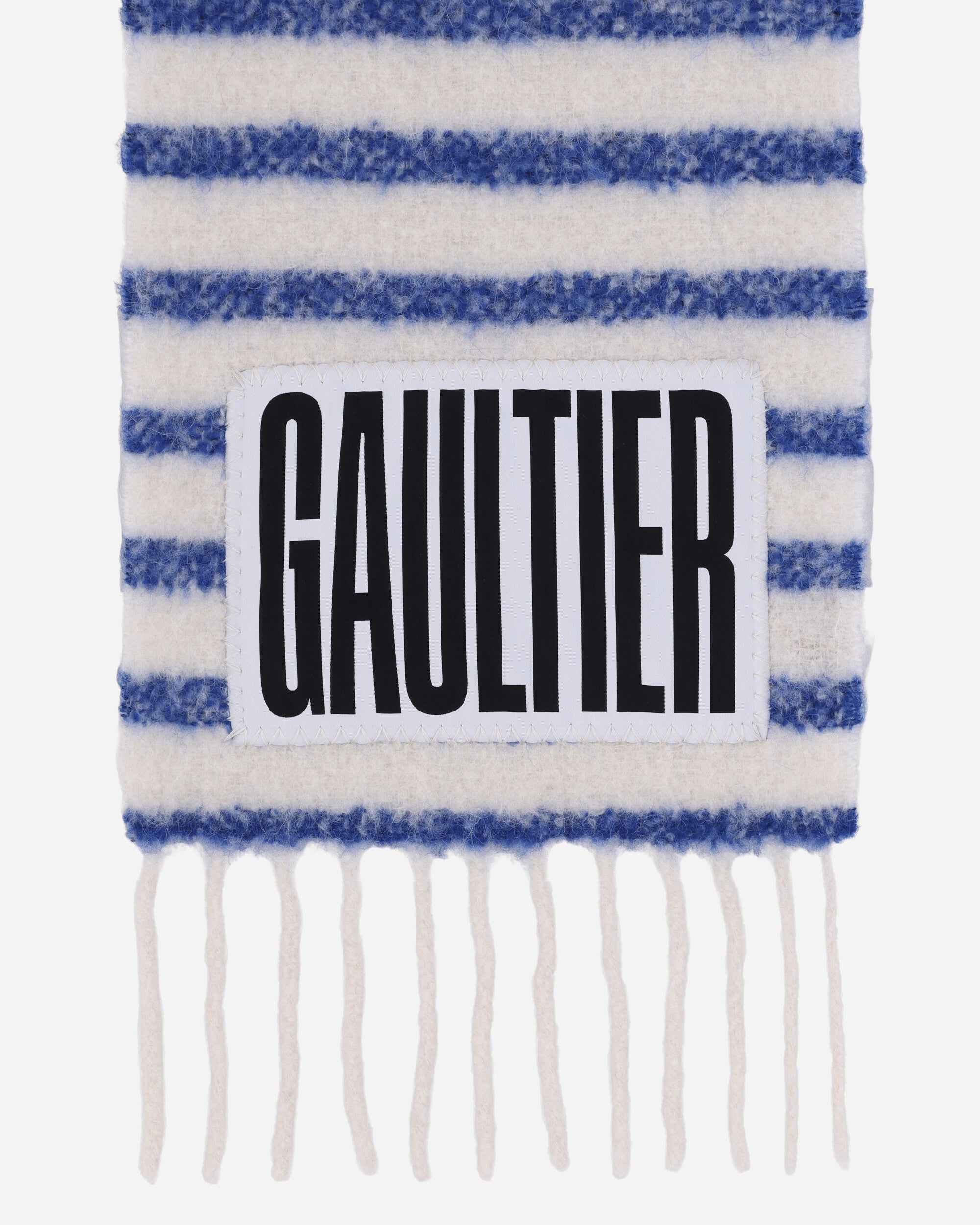 Jean Paul Gaultier Wmns Mohair Scarf White-Blue Gloves and Scarves Scarves and Warmneck EC037P-C548 0150