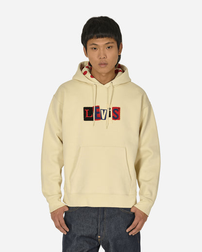 Levi's® Skateboarding Skate Hooded Sweatshirt Angora Dots Cream And Red Sweatshirts Hoodies A1008-0014 WHITE