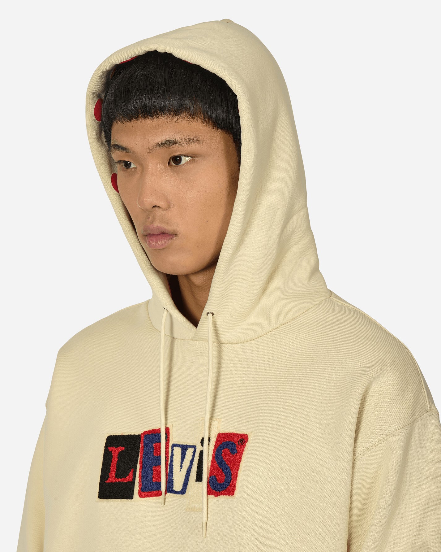 Levi's® Skateboarding Skate Hooded Sweatshirt Angora Dots Cream And Red Sweatshirts Hoodies A1008-0014 WHITE