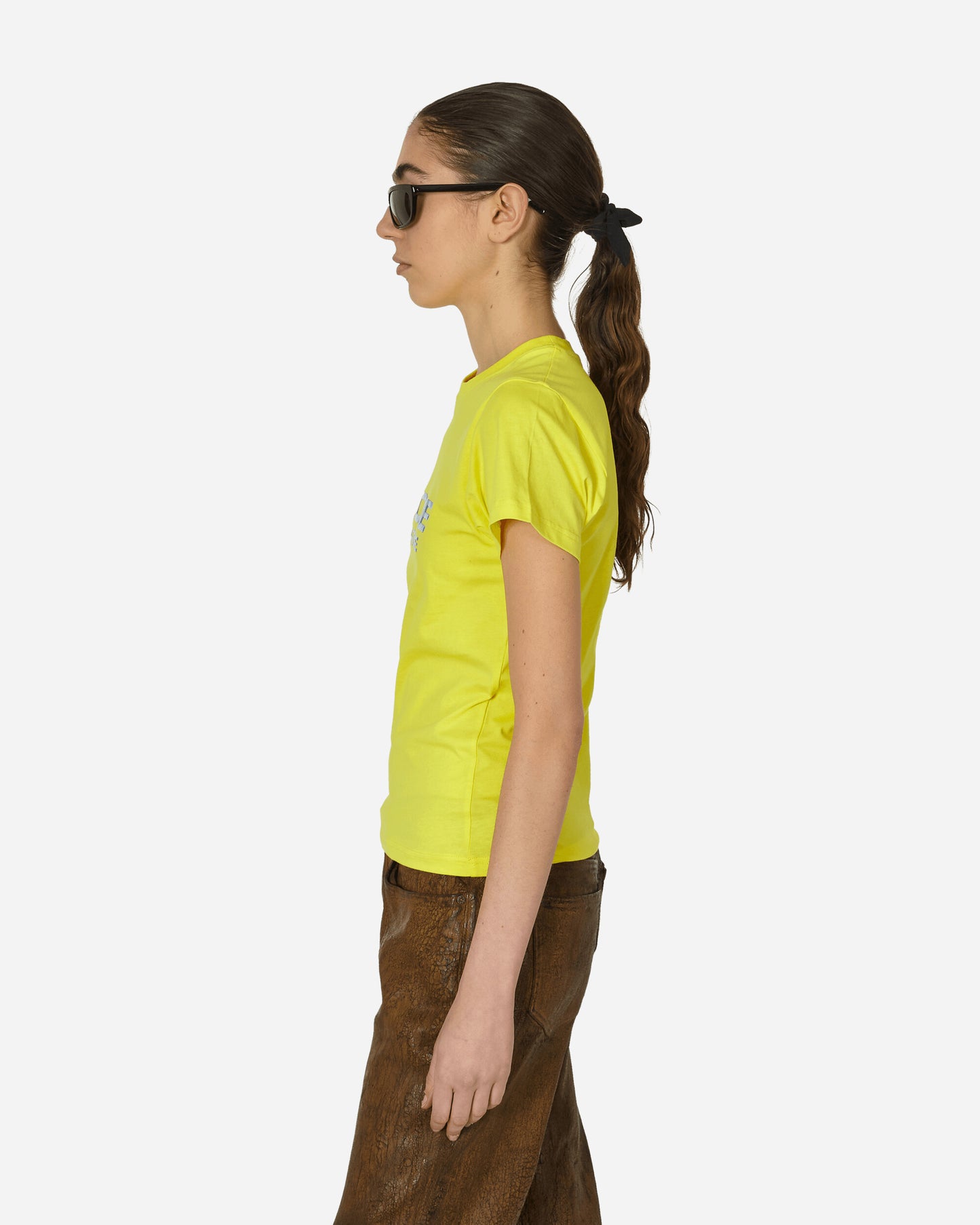 Martine Rose Wmns Shrunken T-Shirt Acid Yellow/Rose T-Shirts Shortsleeve MRSS24-629 ACYRO