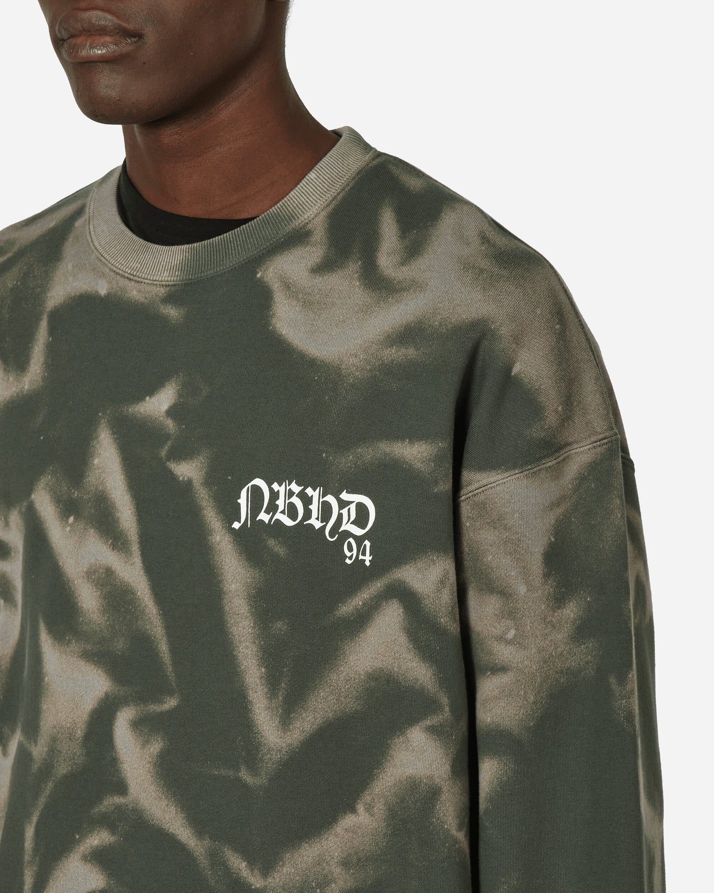 Neighborhood Tie-Dye Sweat Shirt Ls Olive Drab Sweatshirts Crewneck 241FPNH-CSM09 OD