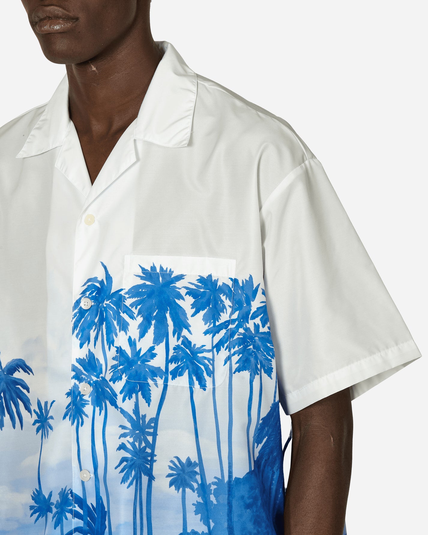 Neighborhood Palm Tree Hawaiian Shirt Ss Blue Shirts Shortsleeve Shirt 241TSNH-SHM07 BL