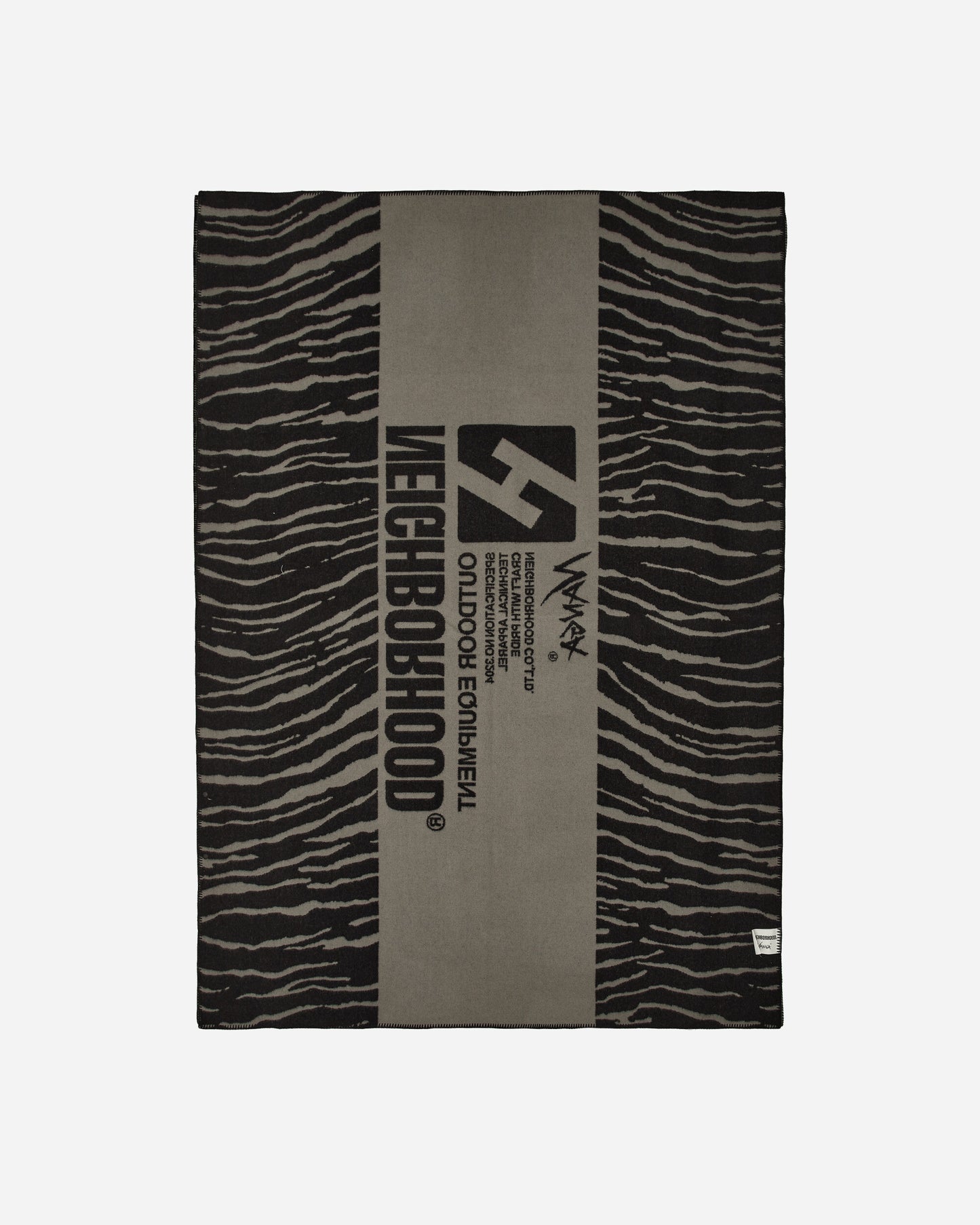 Neighborhood Nh X Nanga . Tiger Pattern Wool Blanket Gray Textile Blankets and Throws 232NNNNN-AC03 GY