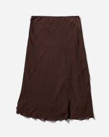 Priscavera Wmns High Slit Ruffle Skirt Chocolate Skirts Midi 002096-206 CC