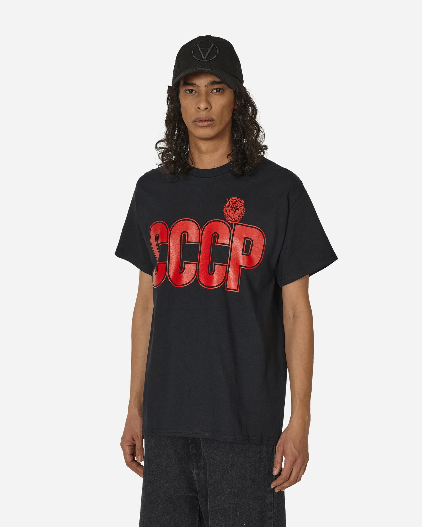 Slam Jam CCCP Fedeli alla Linea Berlin Exclusive T-Shirt Black T-Shirts Shortsleeve BBMW048JY34 BLK0001