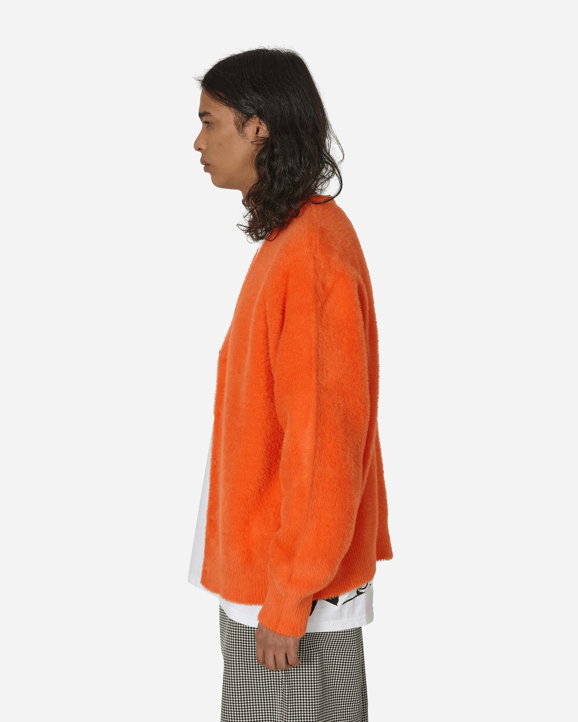Stüssy Shaggy Cardigan Red Orange Knitwears Cardigans 117094 2538