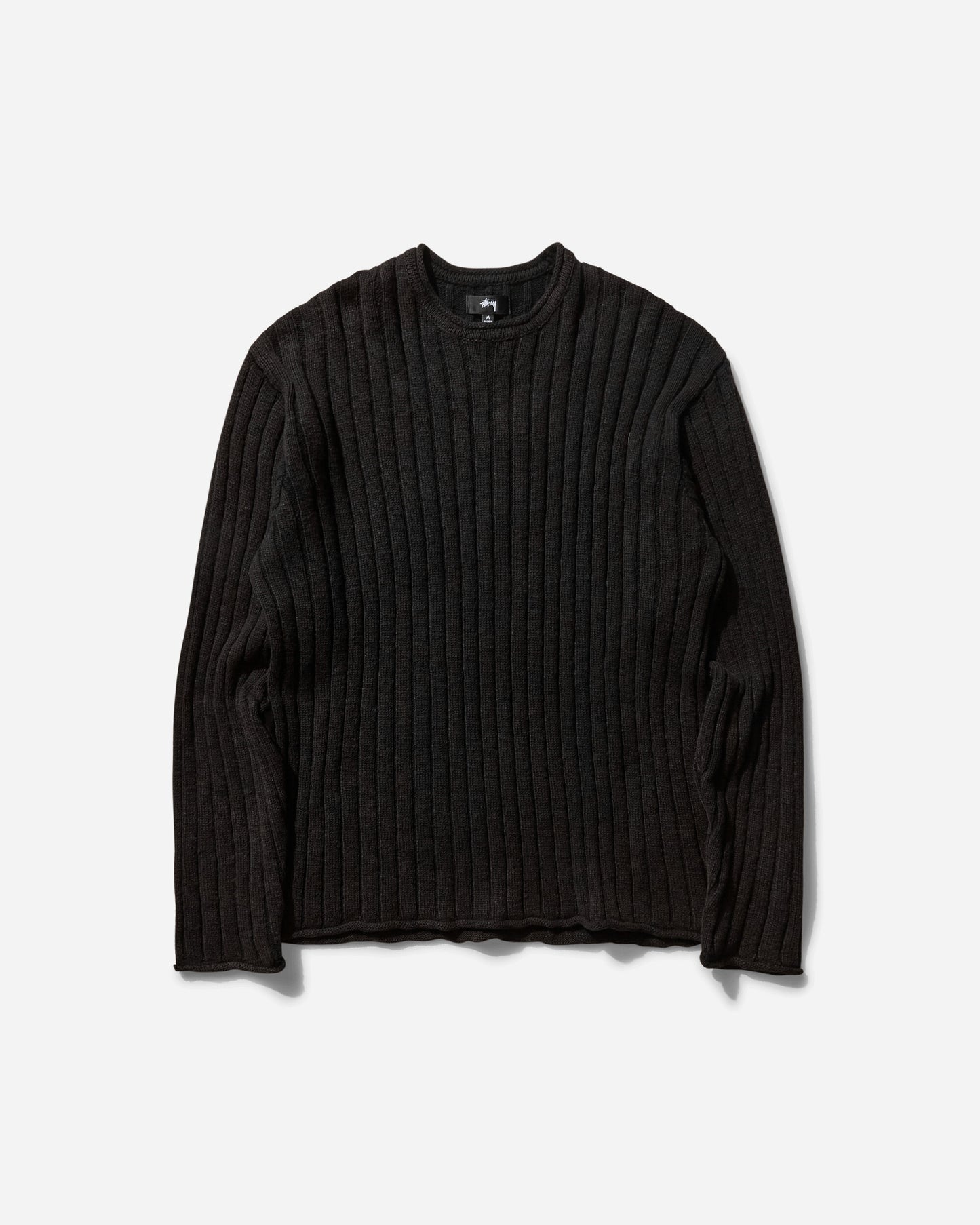 Stüssy Cotton Slub Rib Crew Black Knitwears Sweaters 117252SJ 0001