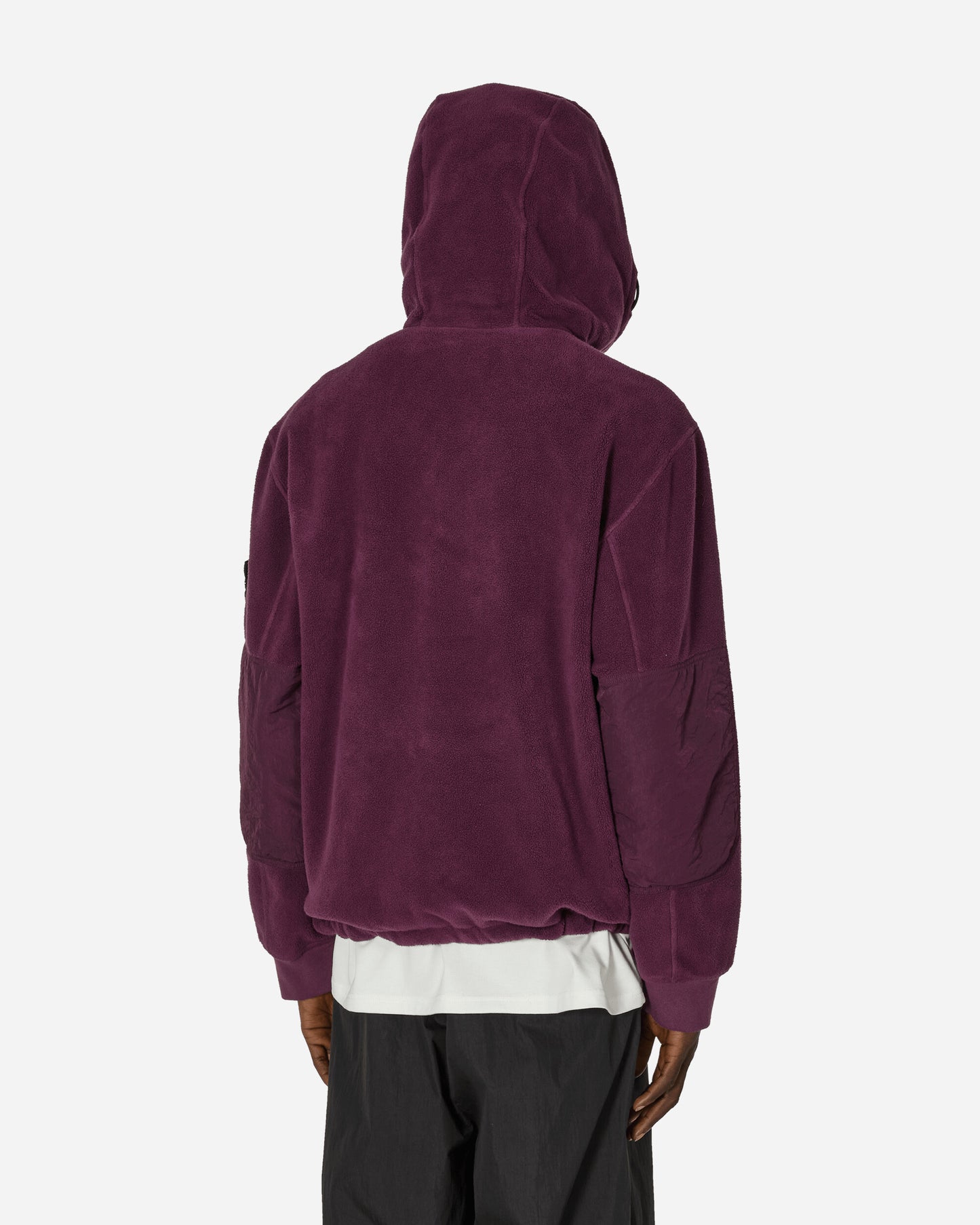 Stone Island Sherpa Hooded Jacket Dark Burgundy Sweatshirts Fleece 811542753 V0011