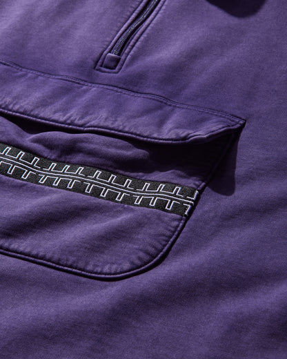 The Trilogy Tapes Ttt Pulse Tape Funnel Neck Crew Purple Sweatshirts Zip-Ups PN24046 PURPLE