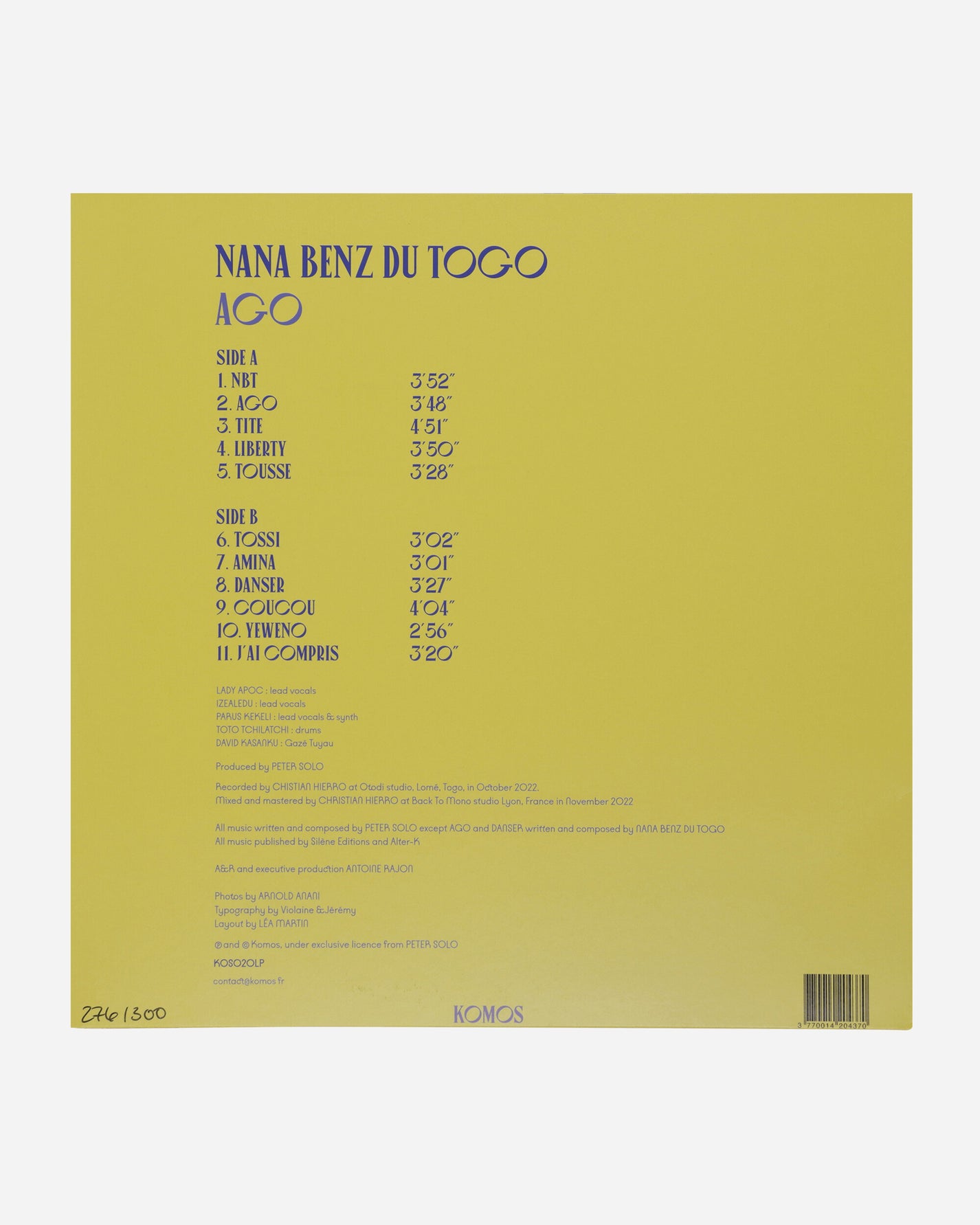 Vinyls Curated by Public Possession Nana Benz Du Togo - Ago Multi Music Vinyls KOS020LP 001