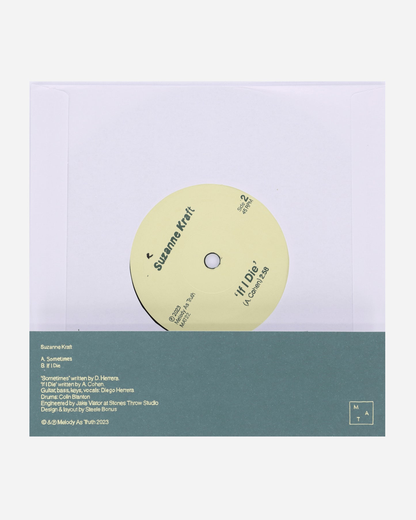 Vinyls Curated by Public Possession Suzanne Kraft - Sometimes/If I Die Multicolor Music Vinyls MAT22 001