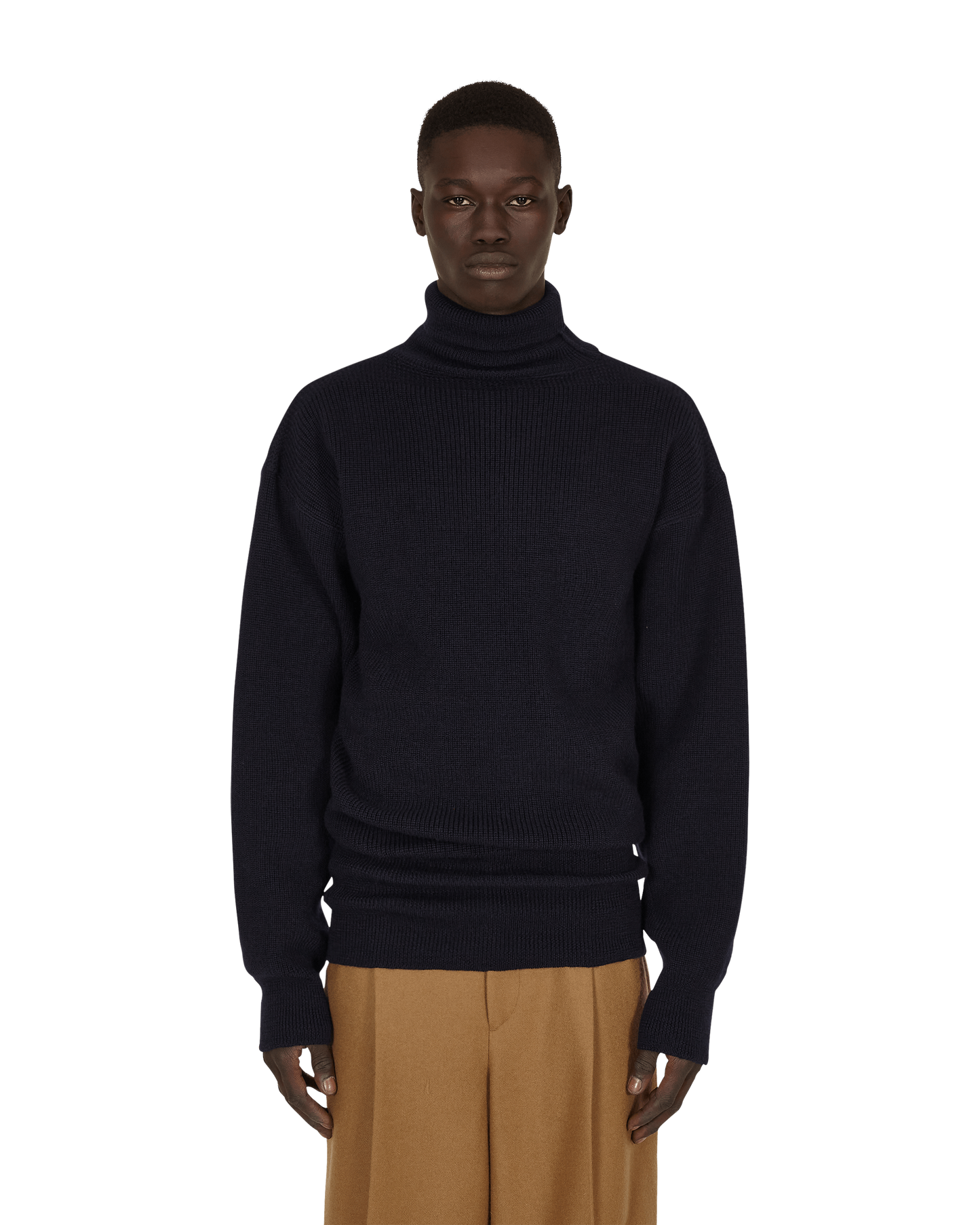 Hed Mayner Turtleneck Pullover Navy Knitwears Sweaters AW21K05NVY 001