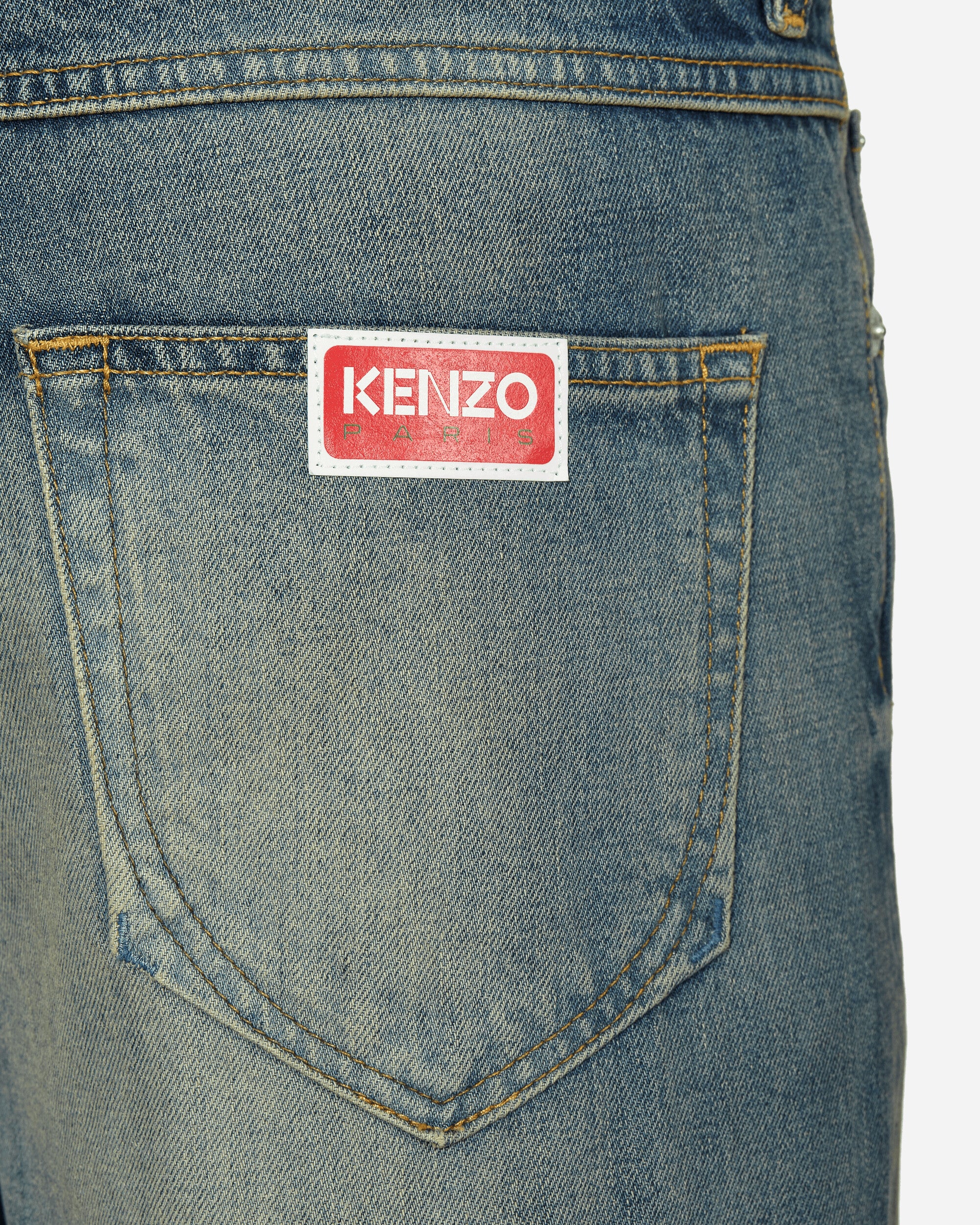 KENZO Paris Stone Bleached Asago Straight Jeans Stone Bleached  Pants Denim FD65DP3316B7 DY