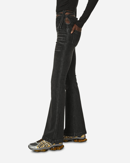 MARRKNULL Wmns Bandage Jeans Black Pants Denim MN23FW07042 3