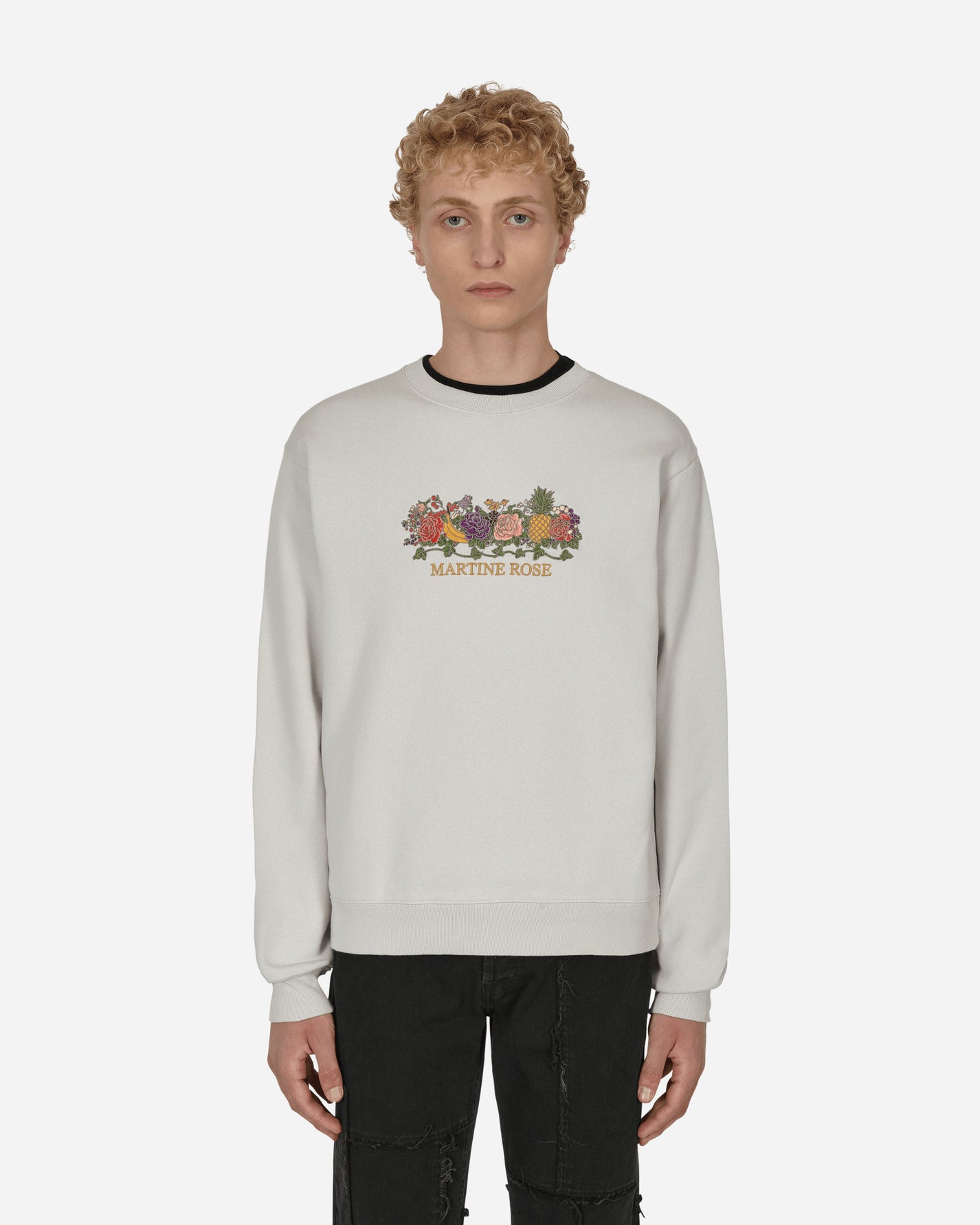 Martine Rose Classic Crew Sweatshirt Embroidery Light Grey Sweatshirts Crewneck MRAW22-601  001