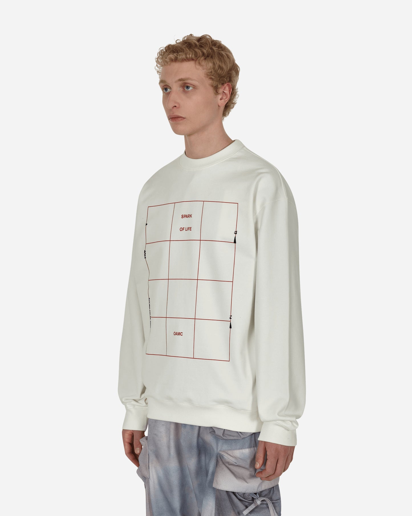 OAMC Grid Crewneck Off-White Sweatshirts Crewneck OAMU705382 101