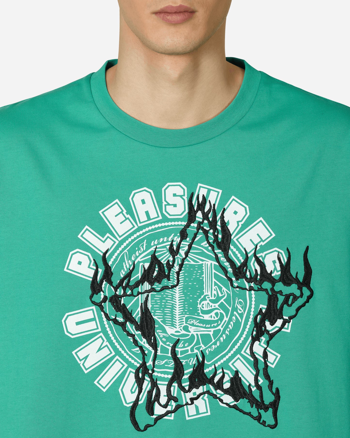 Pleasures University Heavyweight Shirt Green Shirts Shortsleeve Shirt P23SP029 GREEN