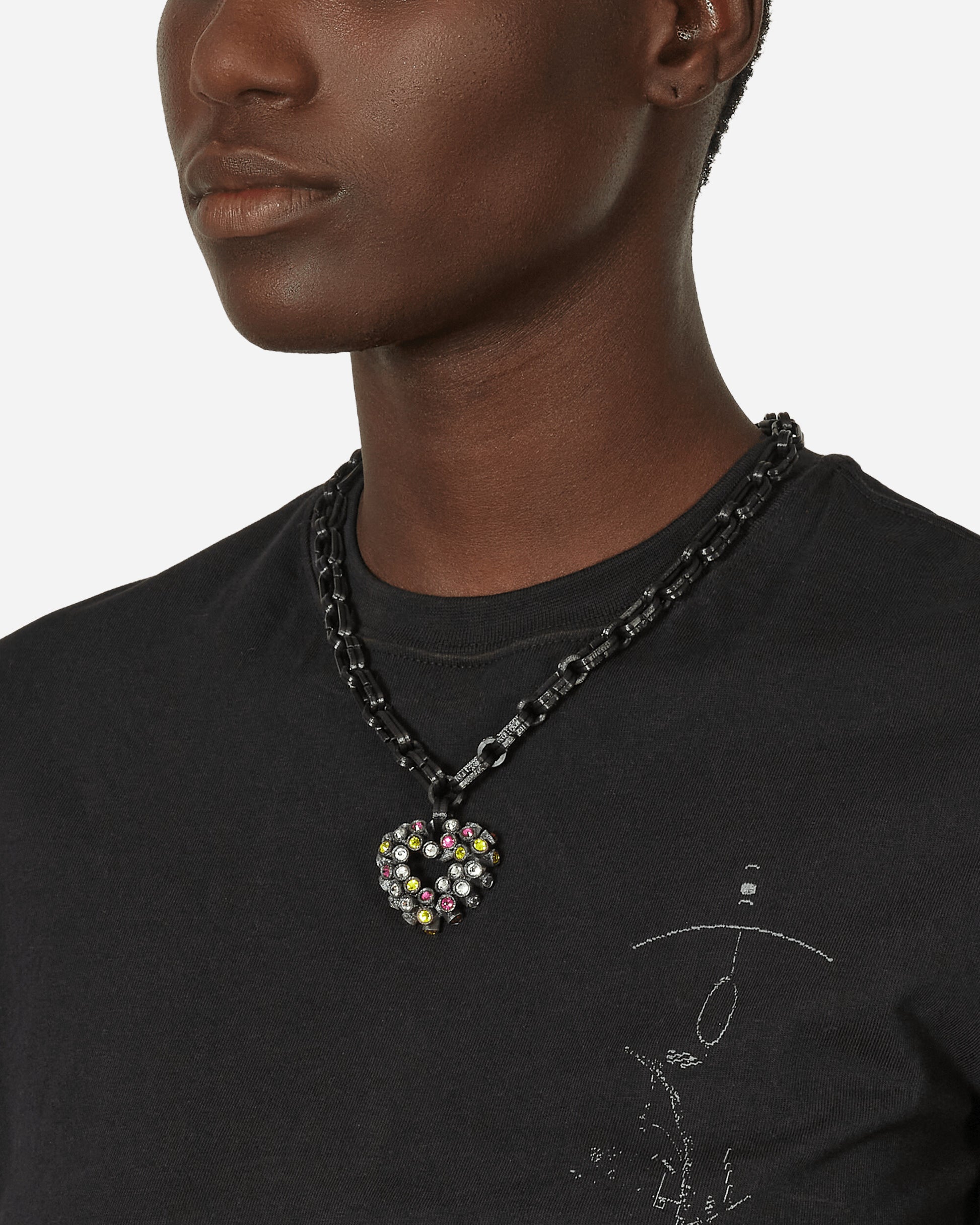 Roussey Wmns Crush Pendant Necklace Exclusive Multi Black Exclu Jewellery Necklaces S23N04 1