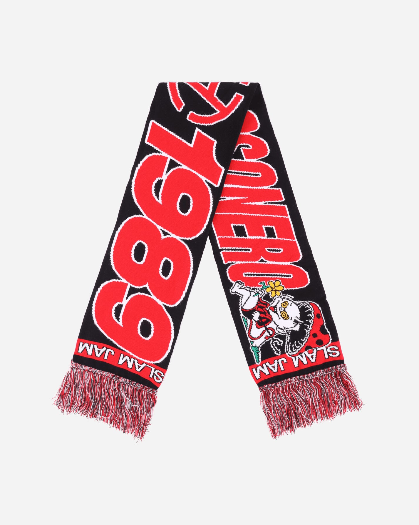 Slam Jam SJ Sballo Rossonero Scarf Black Red Gloves and Scarves Scarves and Warmneck PBMW201FA01W BLKRD01