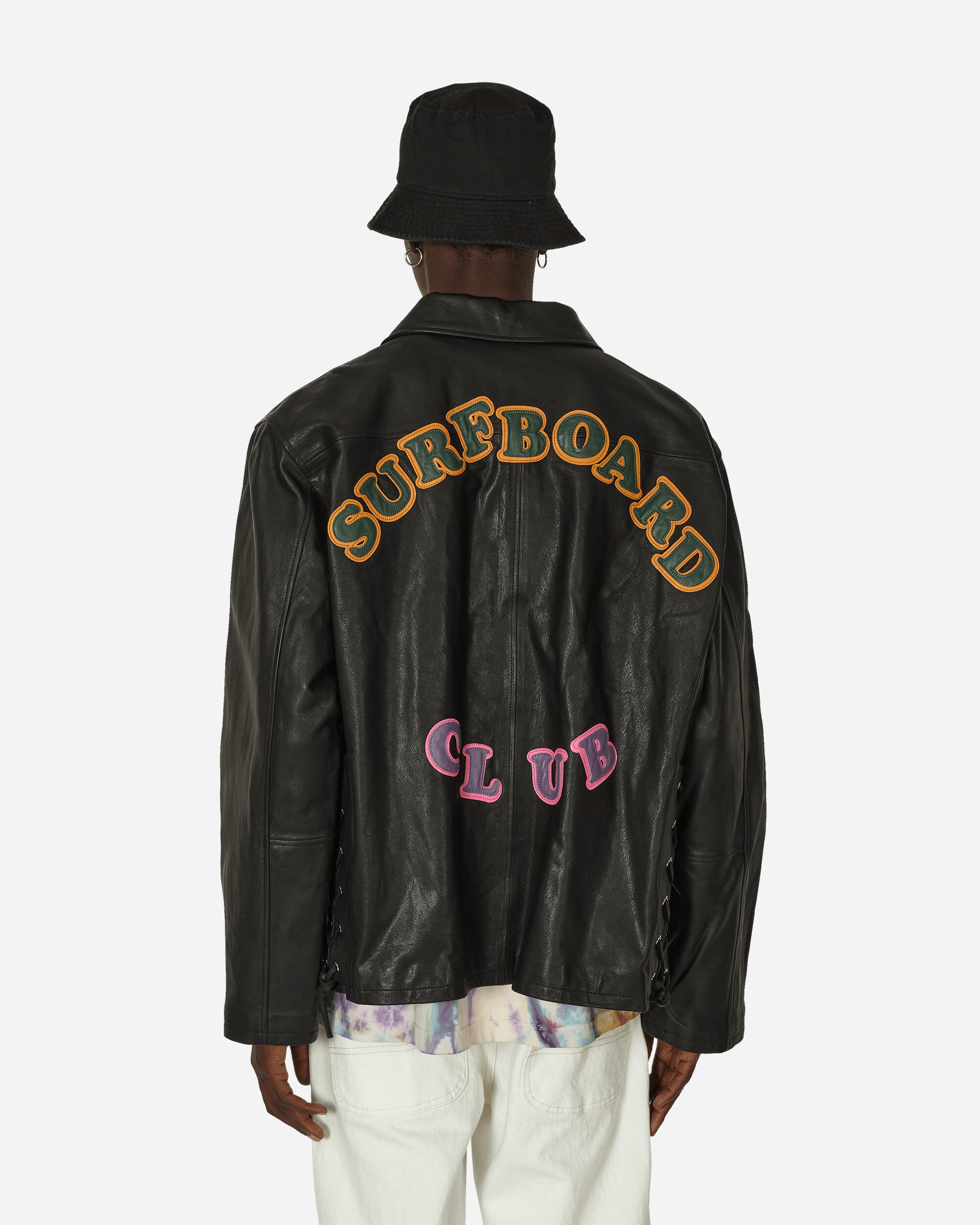 Stockholm (Surfboard) Club Coach Leather Jacket Black Coats and Jackets Leather Jackets CU9B90 001