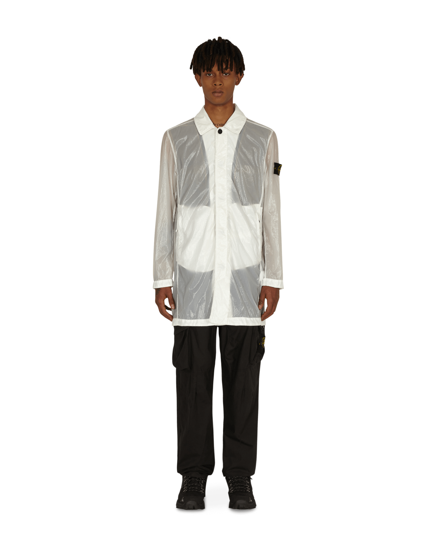 Stone Island Glass-Tc Nylon White Coats and Jackets Coats MO741570534 V0001