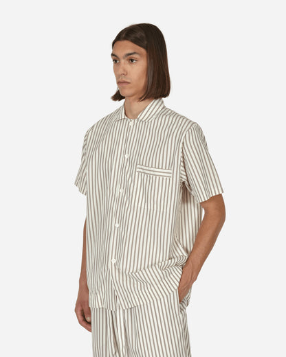 Tekla Poplin - Pyjamas Short Sleeve Shirt Hoppe Stripes Underwear Pajamas SWE HS